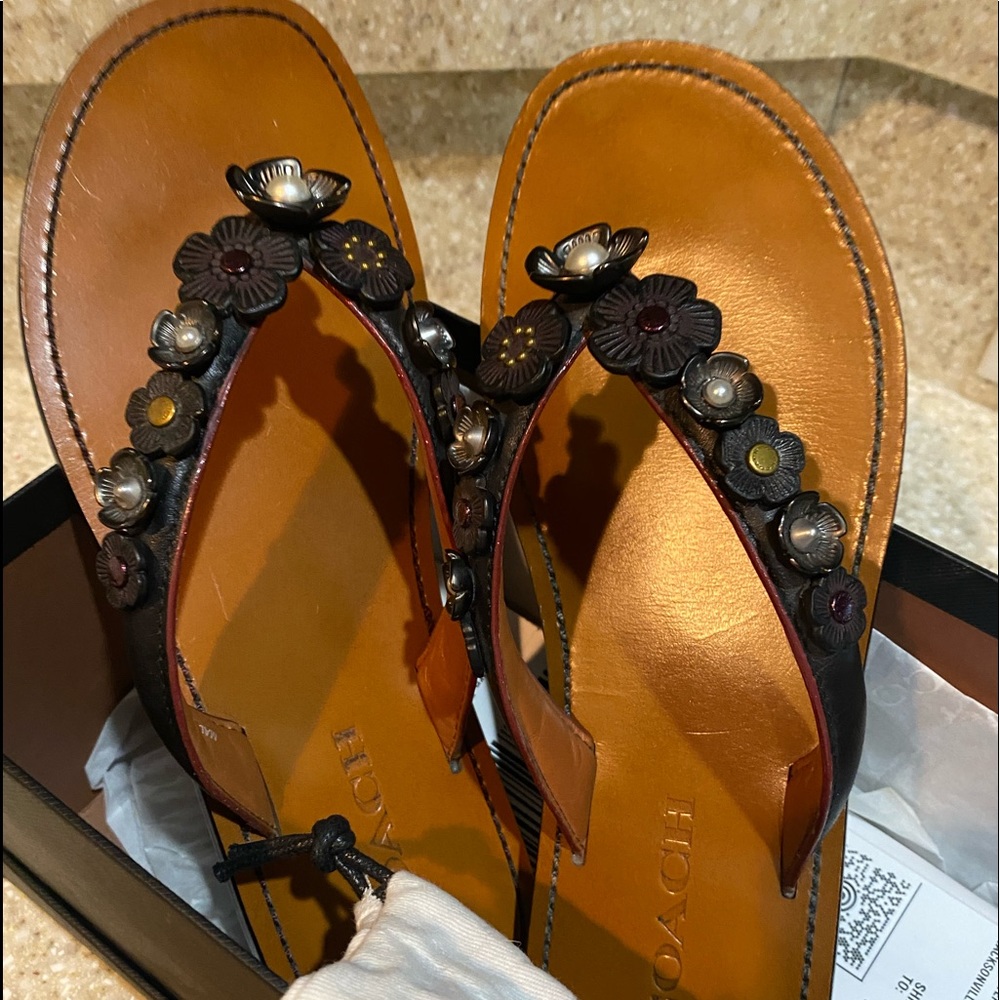 Coach 1941 Tea Rose Flip Flop Black